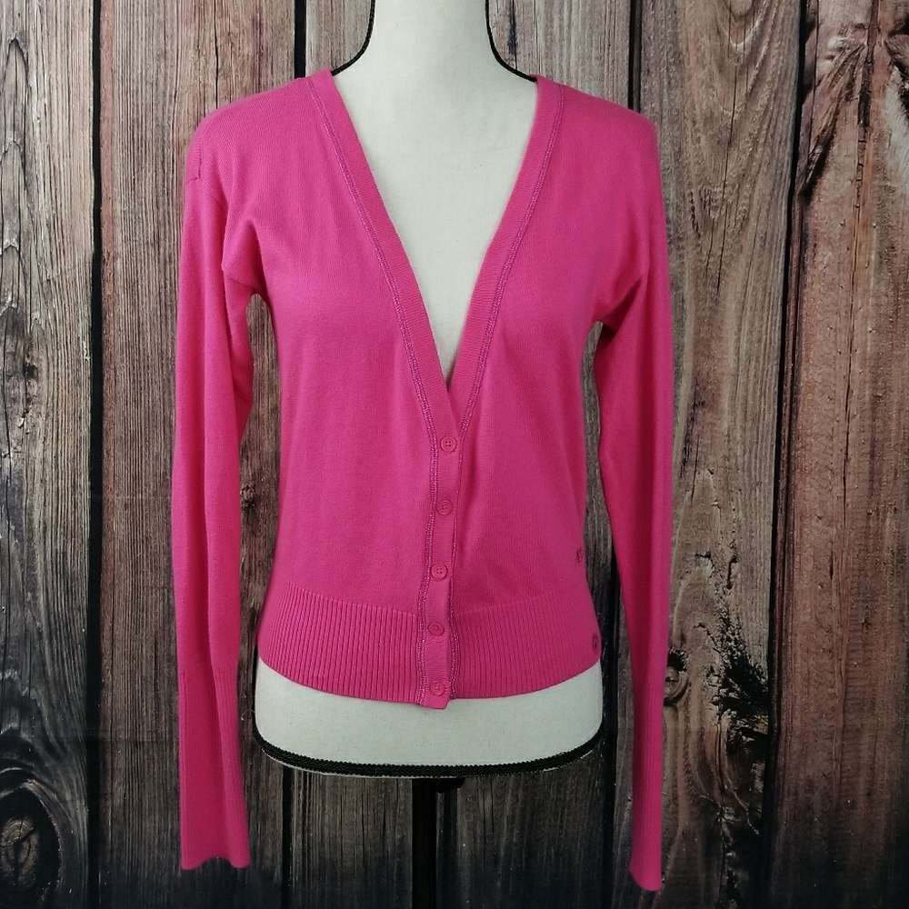 Hot pink Aeropostale cardigan medium